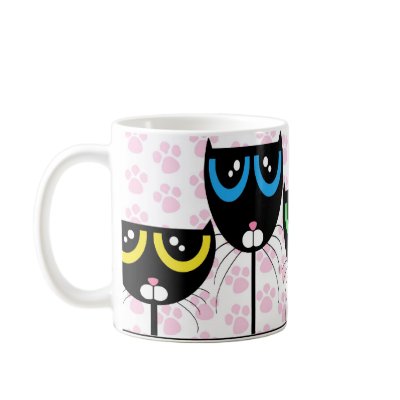 Black Cats & Paws - MUG by gabycat