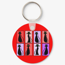 Black Cats Pop Art Gifts keychains