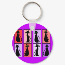 Black Cats Pop Art Gifts keychains