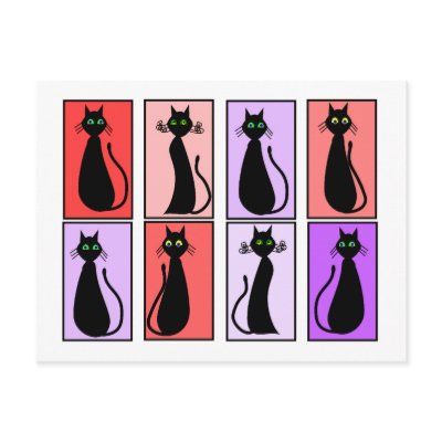 Black Cats Pop Art Gifts Post Card