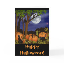 Black Cats & Pumpkins Halloween Card