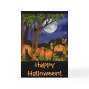 Black Cats & Pumpkins Halloween Card card