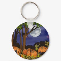 Black Cats & Pumpkins Halloween Keychain