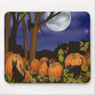 Black Cats & Pumpkins Mousepad mousepad