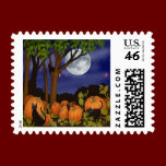 Black Cats & Pumpkins Postage stamps