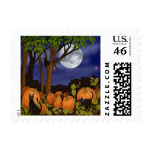 Black Cats & Pumpkins Postage