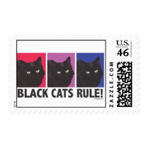 Black Cats RULE! Postage Stamp