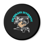 Black Celebrate Diversity Guns Refrigerator Magnets