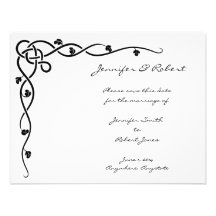 Black Celtic Knot Corner Vine Save the Date Invite