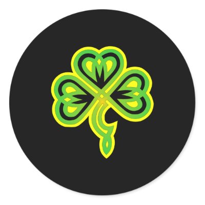Black Celtic Shamrock Stickers by WhiteTiger_LLC