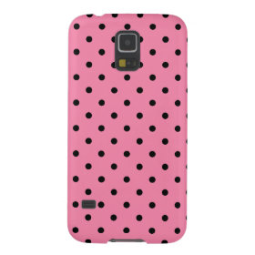 Black center Small Black Polka Dots on hot pink Galaxy S5 Cover
