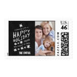 BLACK CHALKBOARD HAPPY HOLIDAY PHOTO POSTAGE