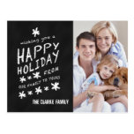 BLACK CHALKBOARD HOLIDAY PHOTO POSTCARD