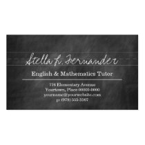 Black Chalkboard Teacher Tutor business cards