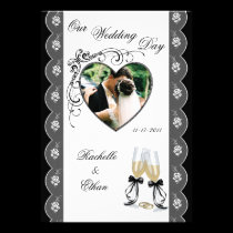 Black Champagne Glass Wedding Photo Invitations invitations