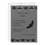 Black Chandelier and Bats Halloween Invitation