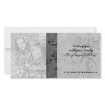 black chandelier damask pattern photo card template