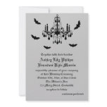 Black Chandelier & Damask Wedding Invitation