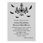 Black Chandelier & Damask Wedding Invitation
