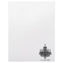 black chandelier customized letterhead