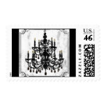 black chandelier postage