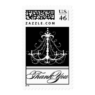 Black Chandelier Thank You Postage stamp