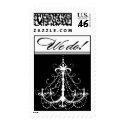 Black Chandelier Wedding Postage stamp