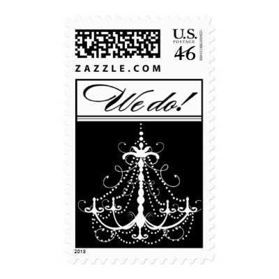 Black Chandelier Wedding Postage