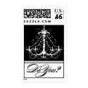 Black Chandelier Wedding Postage stamp