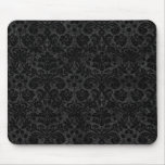 Black Charcoal Damask Mouse Pads