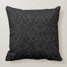 Black Charcoal Damask Pillow