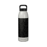 Black Charcoal Damask Water Bottle