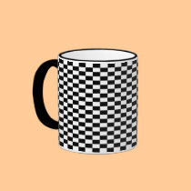 Black Check mugs