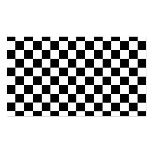 Black Checkered Pattern Business Card (back side)