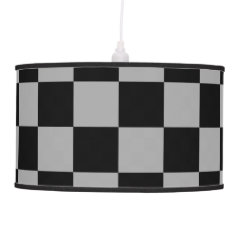 Black checkers on gray background lamp