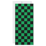 Black checkers on green background customized rack card