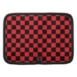 Black checkers on red background folio planners