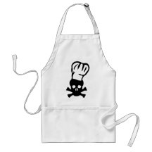 black chef skull chefs head cook aprons