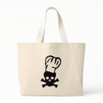 black chef skull chefs head cook canvas bag