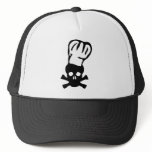 black chef skull chefs head cook hats