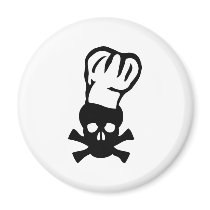 black chef skull chefs head cook magnets by Tomaniac black chef skull chefs head cook magnets
