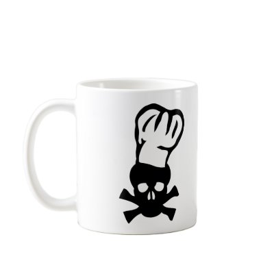 black chef skull chefs head cook coffee mugs by Tomaniac