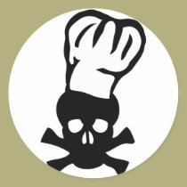 black chef skull chefs head cook stickers