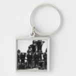 Black Chess Pieces Keychain  