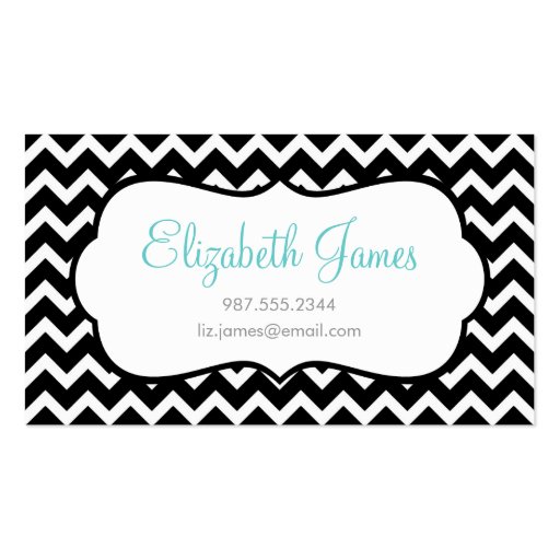 Black Chevron Business Card Templates (front side)