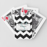Black Chevron Monogram Playing Cards