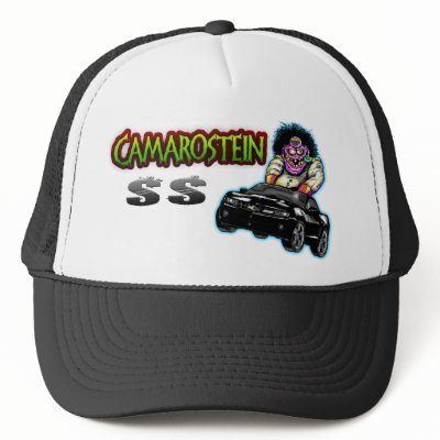 Black Camaro SS hat that is fully adjustable with Camarostein Logo