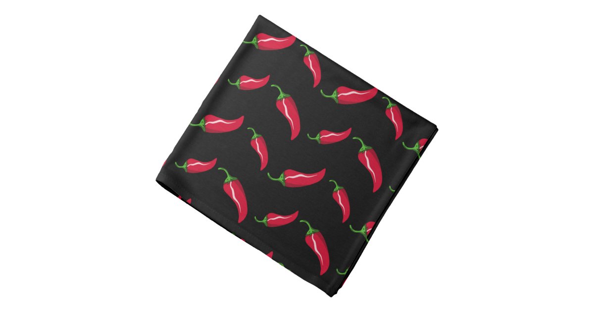 Black chili peppers pattern bandana Zazzle