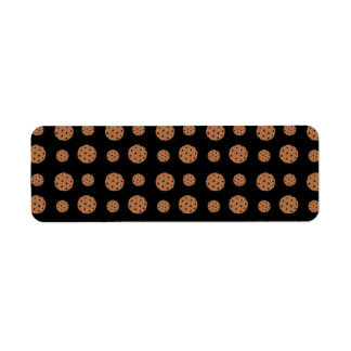 Black chocolate chip cookies pattern return address labels