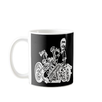 Black Chopper Rider Mug by WhiteTiger_LLC